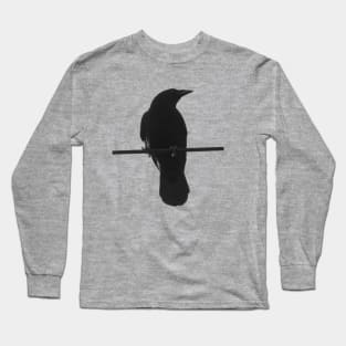 crow on a wire Long Sleeve T-Shirt